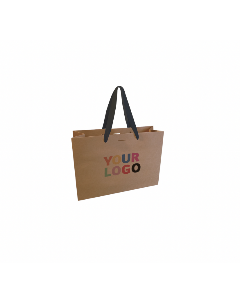Braune Luxuspapiertüte – Größe M (35×12×25 cm)