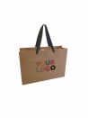 Moonpack Sac papier luxe poignées rubans - Kraft M