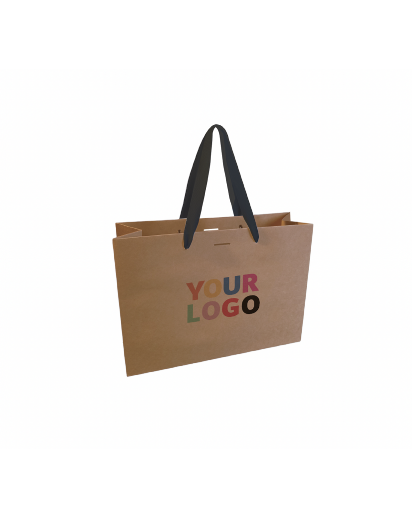 Braune Luxuspapiertüte – Größe L (45×14×35 cm)