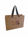 Moonpack Sac papier luxe poignées rubans - Kraft L