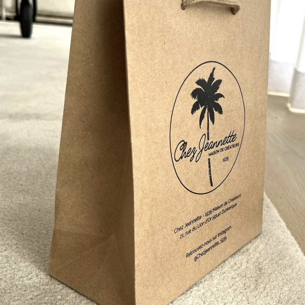 Moonpack Sac papier luxe poignées cordelettes - Kraft L