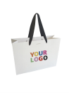 Moonpack Sac papier luxe poignées rubans - Blanc L