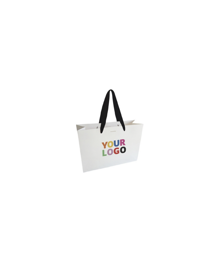 Weiße Luxuspapiertüte – Größe S  (25x10x20cm)