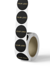 Etiketten Rond 4,4cm - Zwart (logo goud/zilver)