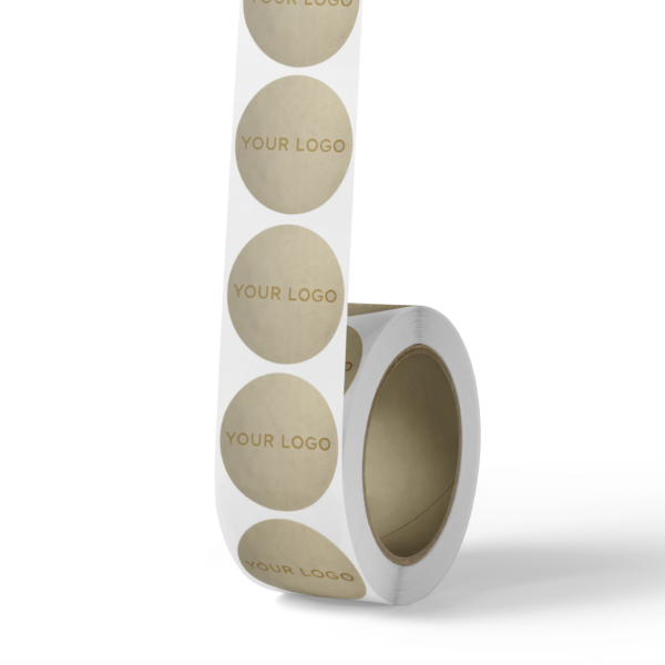 Sticker Rond 4,5cm - Mat goud (logo goud/zilver)