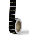 Etiket Vierkant 4cm - Zwart (logo goud of zilver)