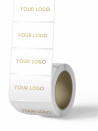 Etiqueta rectangular - Blanca (logotipo dorado/plateado)