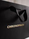 Moonpack Sac papier luxe poignées rubans - Noir M