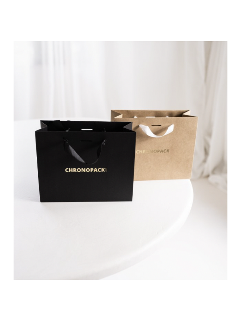 Schwarze Luxuspapiertüten – L (45x14x35 cm)