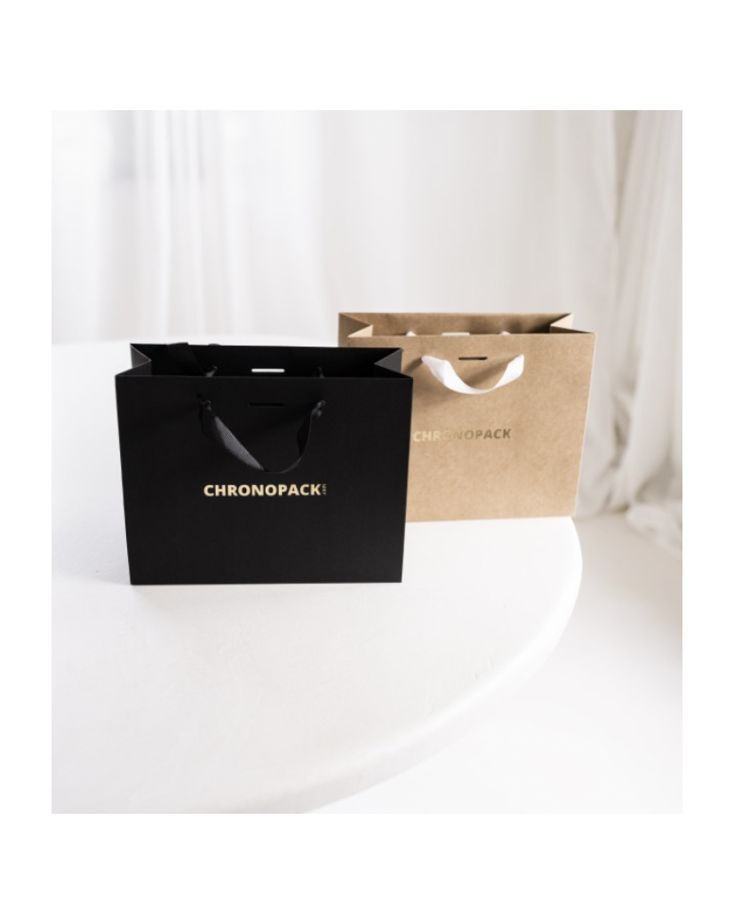 Schwarze Luxuspapiertüten – L (45x14x35 cm)