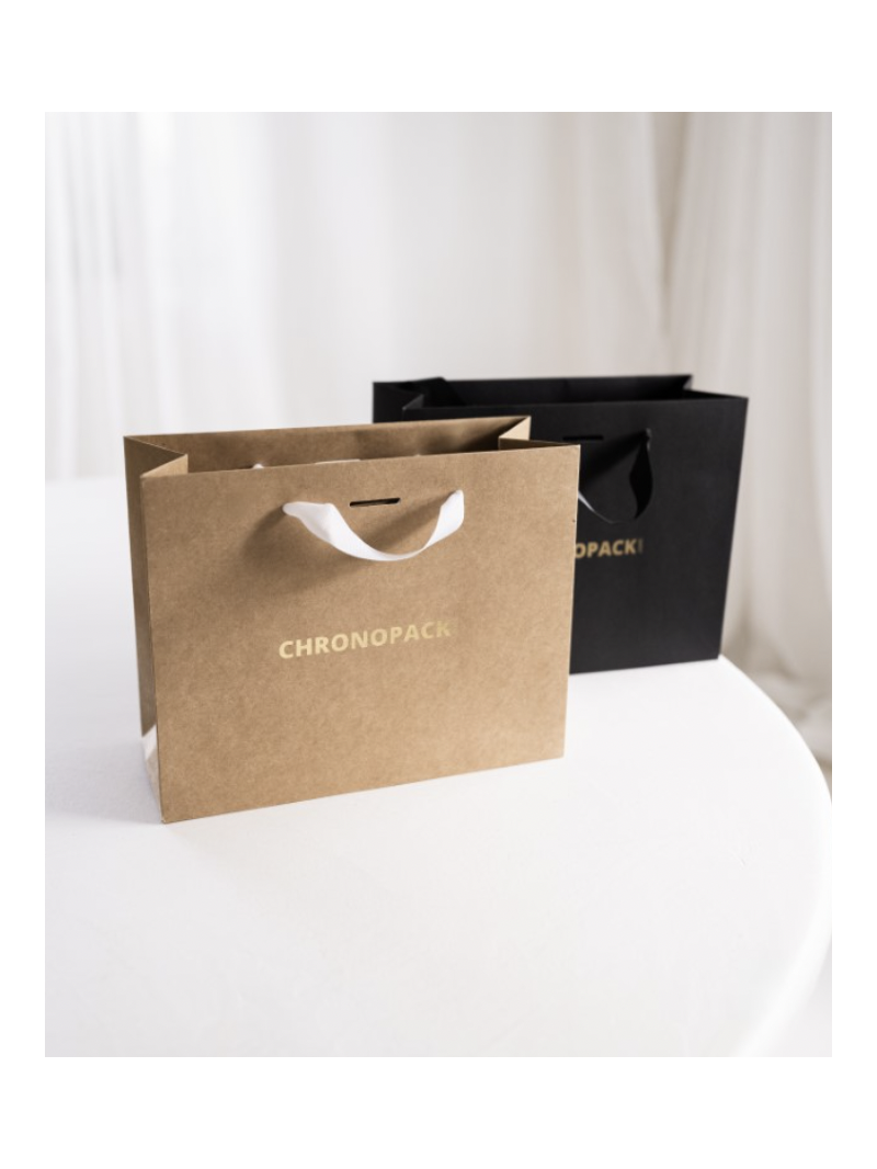 Braune Luxuspapiertüte – Größe S (25×10×20 cm)