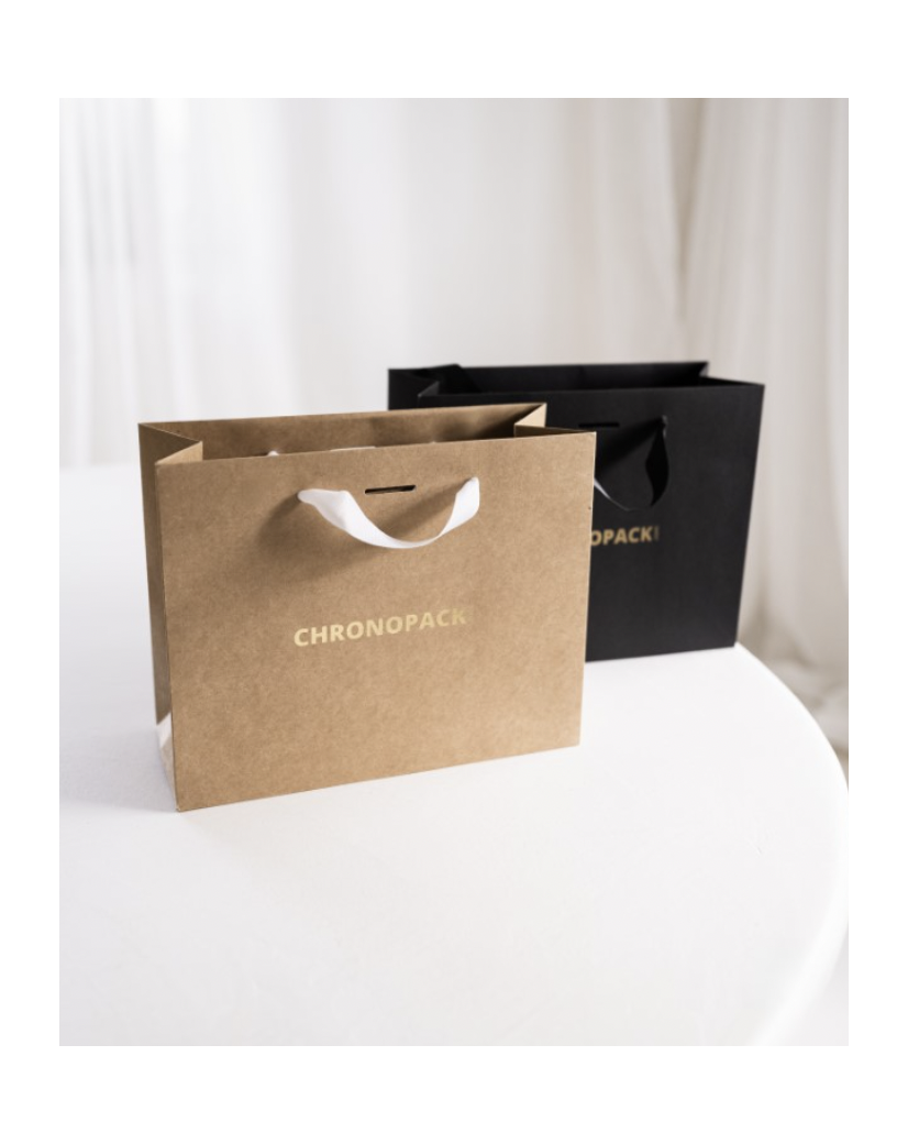Braune Luxuspapiertüte – Größe S (25×10×20 cm)