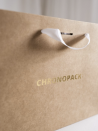 Luxe Papieren Tas - Handvat Zwart Lint - Kraft M