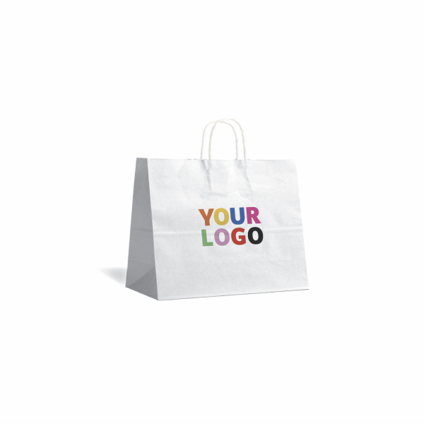 TAS MET GEDRAAID HANDVAT - WIT M HORIZONTAAL (32x9x26,5cm)