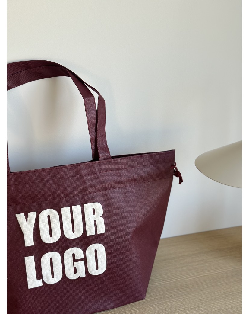 NONWOVEN DRAAGTAS "NICE" BORDEAUX - L (58x24x35cm)