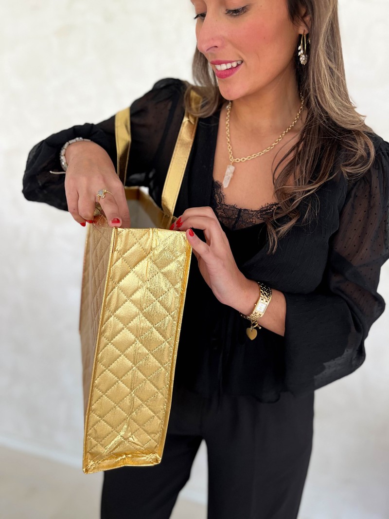 BOLSO OSLO - ORO - (41x12x35 cm)