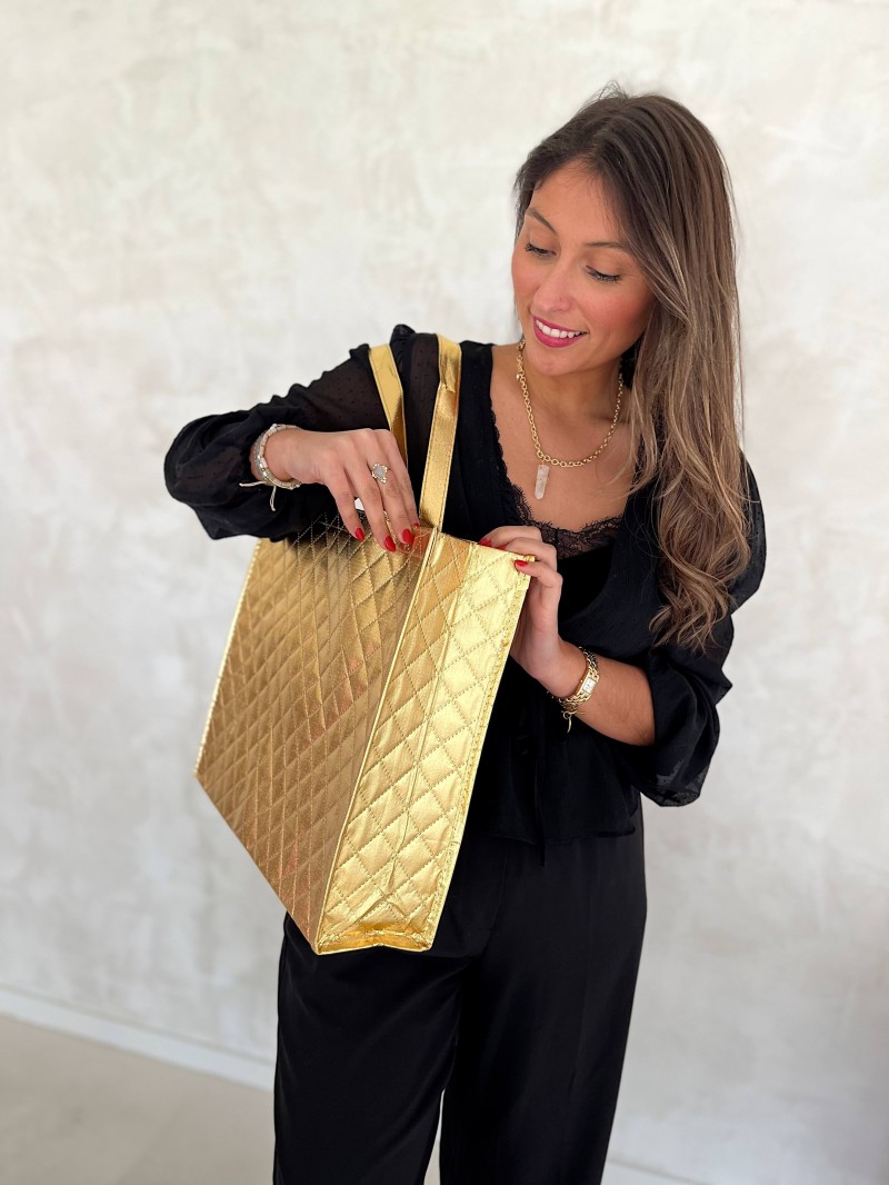 BOLSO OSLO - ORO - (41x12x35 cm)