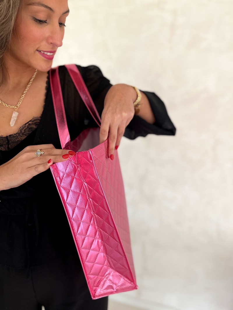 Sac réutilisable personnalisé en PP non tissé  – "Oslo" Rose Gold (41x12x35 cm)