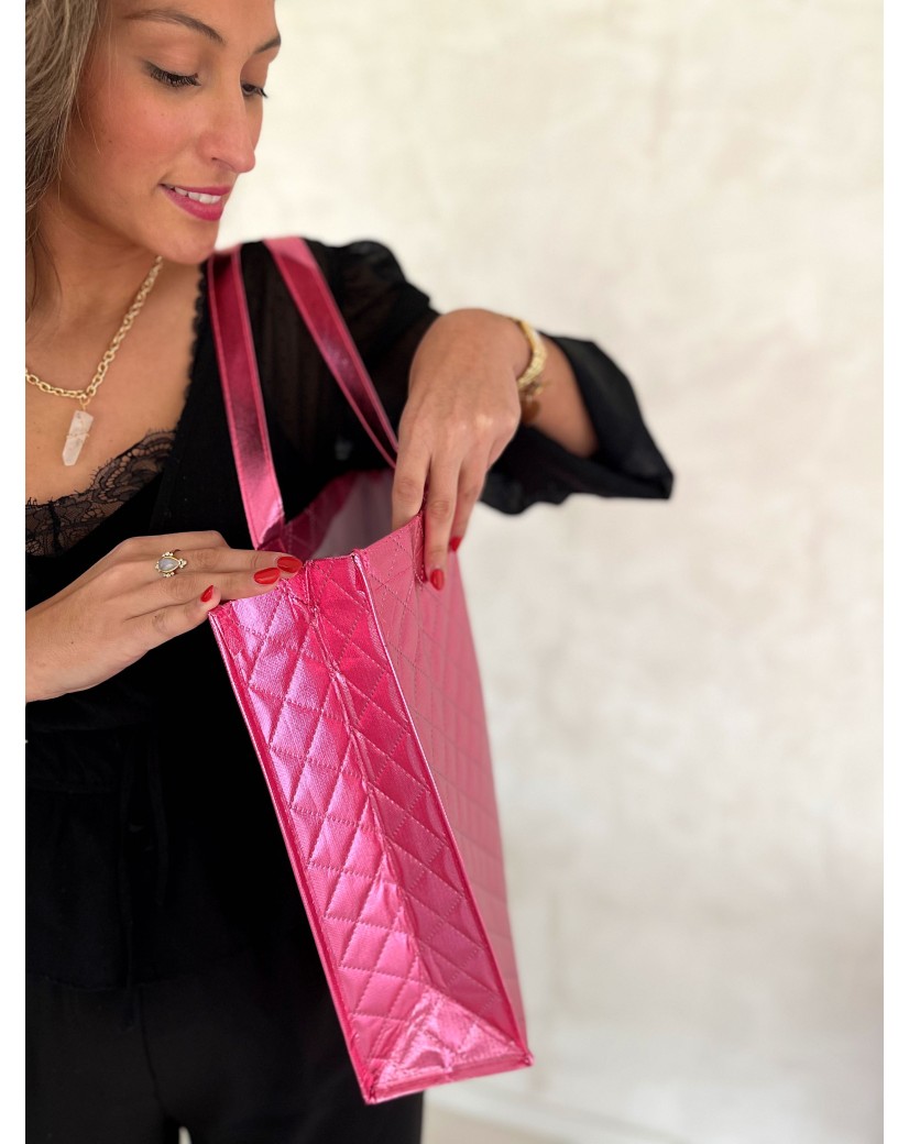 Sac réutilisable personnalisé en PP non tissé  – "Oslo" Rose Gold (41x12x35 cm)