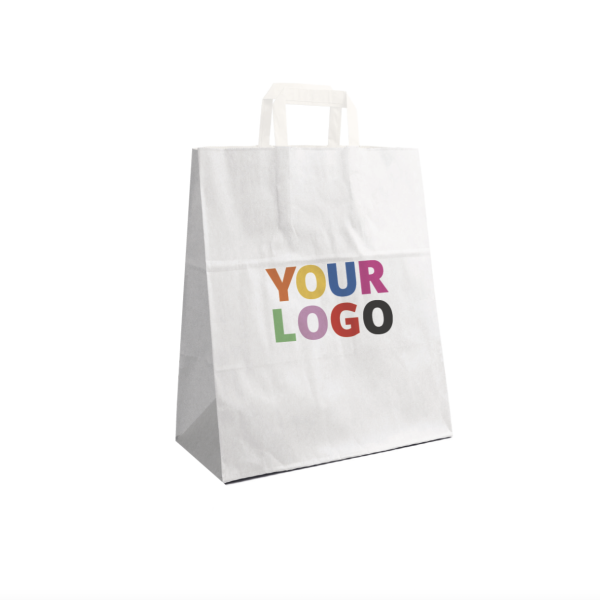 TAS MET PLAT HANDVAT - WIT L (32x16x44cm)