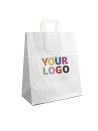 Moonpack Sacs poignées plates papier blanc L