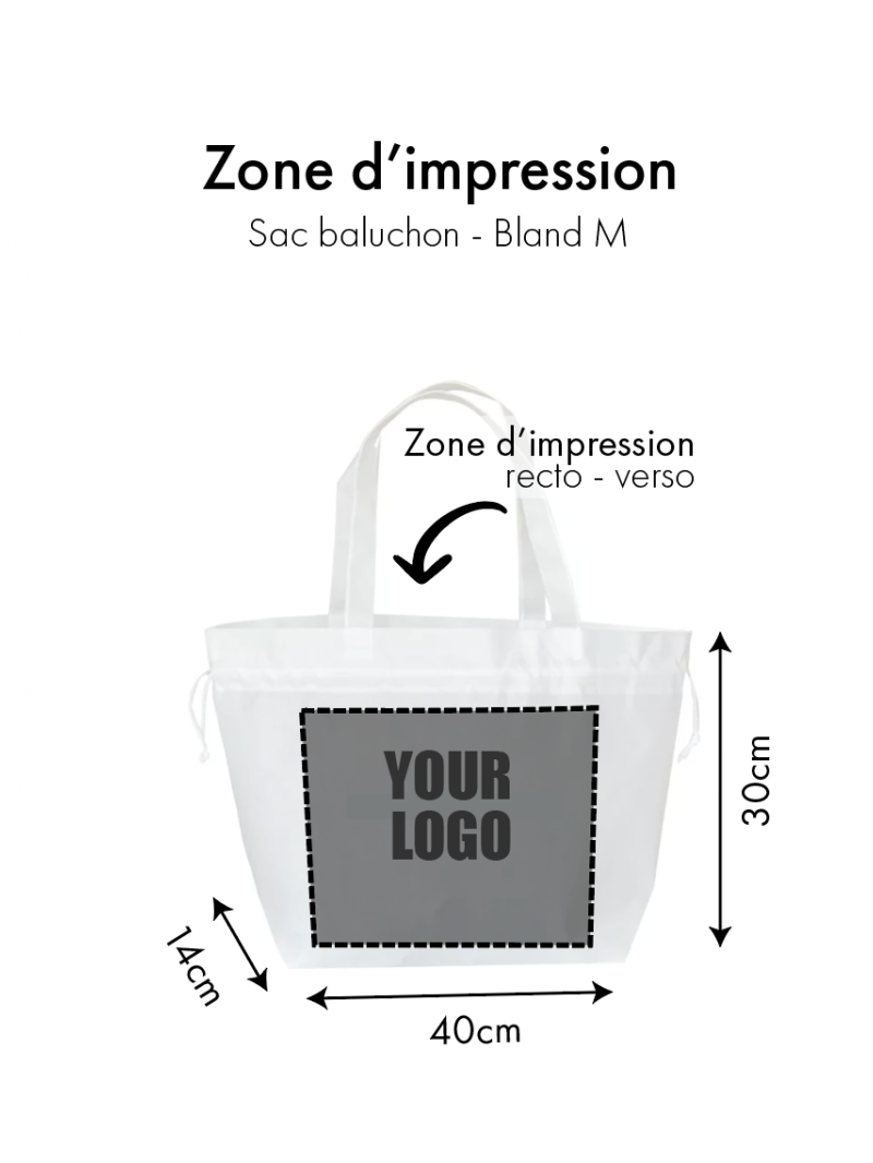 Sac Non Tissé Personnalisé Blanc – Cabas Publicitaire Nice M | Moonpack