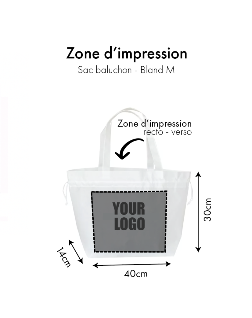 Sac Non Tissé Personnalisé Blanc – Cabas Publicitaire Nice M | Moonpack