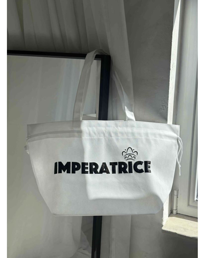 NONWOVEN DRAAGTAS "NICE" WIT L (58x24x35cm)