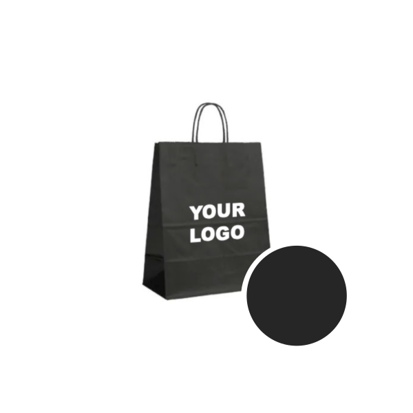 SAC PAPIER NOIR M (22x10x31cm)