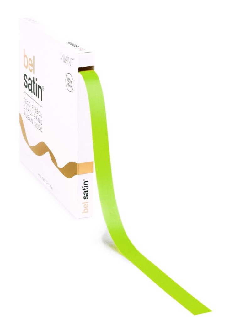 Satinband – Spring Green 15mm – 100m