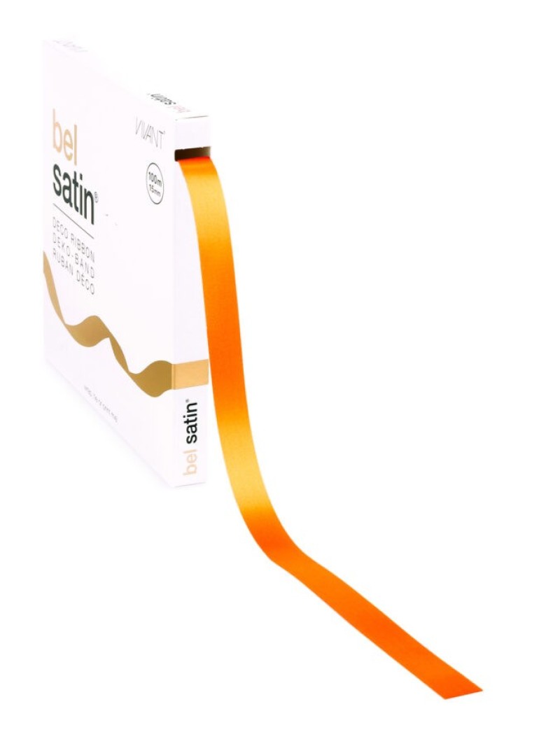 Satinband – Orange 15mm – 100m