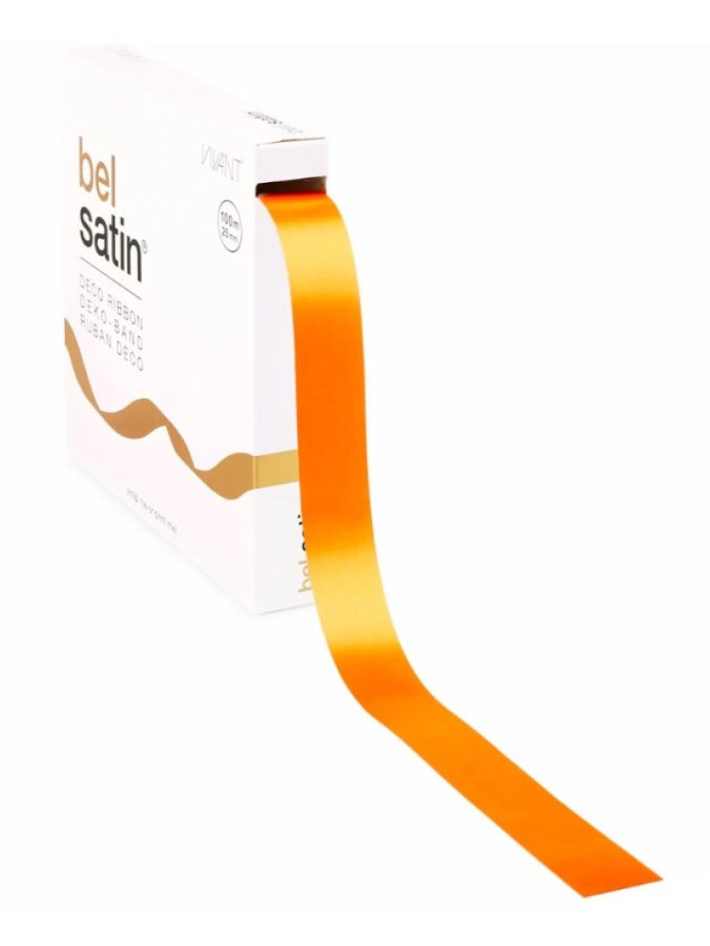 Cinta de Satén – Naranja 25mm – 100m