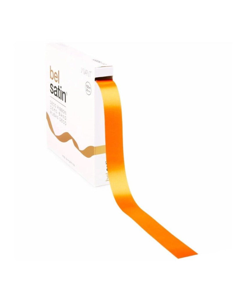 Cinta de Satén – Naranja 25mm – 100m